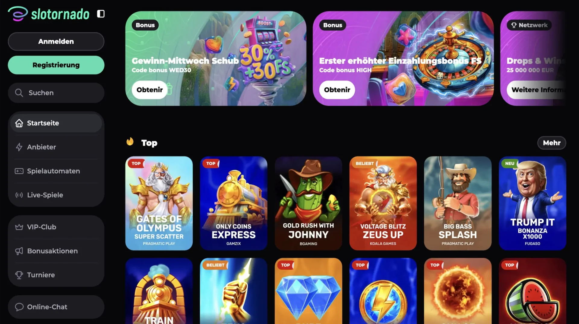 Offizielle Website von Slotornado Casino